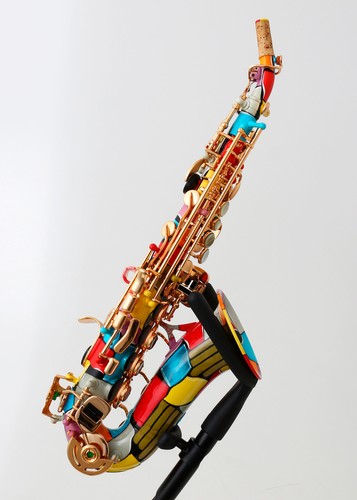 Curved Anfree soprano saxophone - decorated