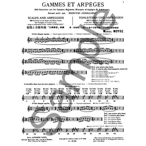 Marcel Moyse Scales and Arpeggios